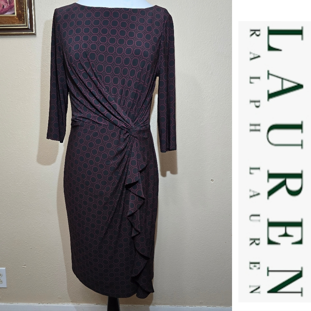 Lauren Ralph Lauren Black/Burgundy Dress